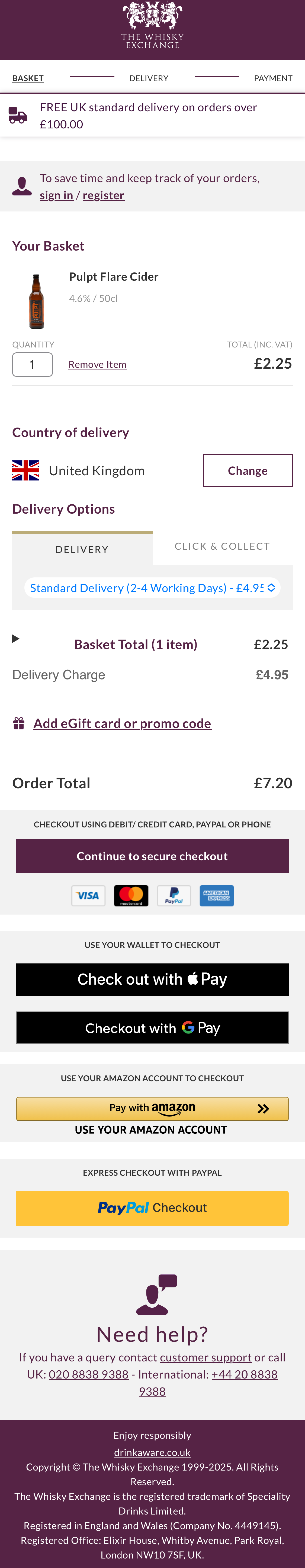 Mobile screenshot of The Whisky Exchange