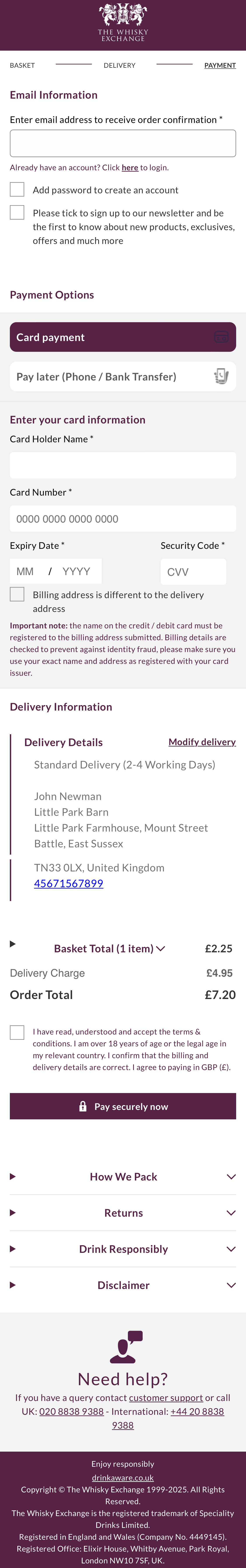 Mobile screenshot of The Whisky Exchange