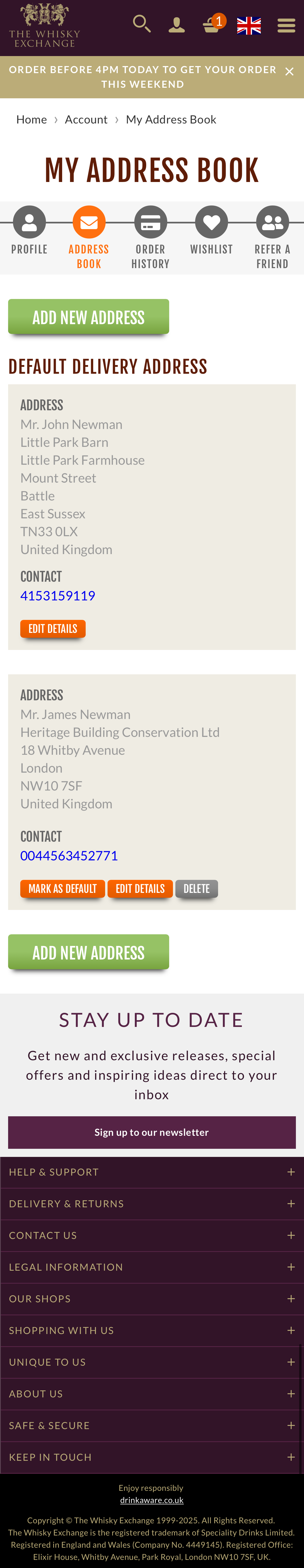 Mobile screenshot of The Whisky Exchange