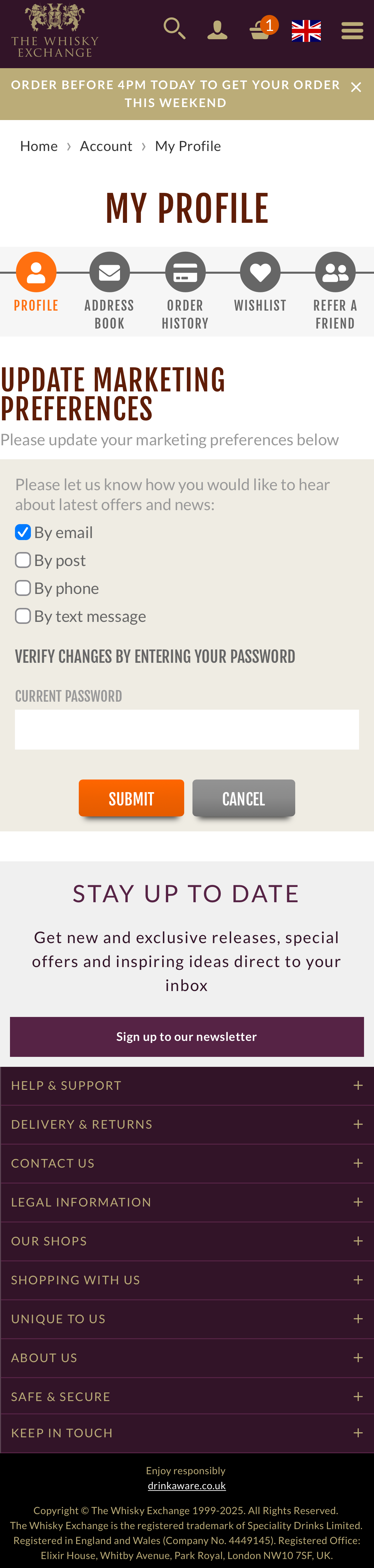 Mobile screenshot of The Whisky Exchange