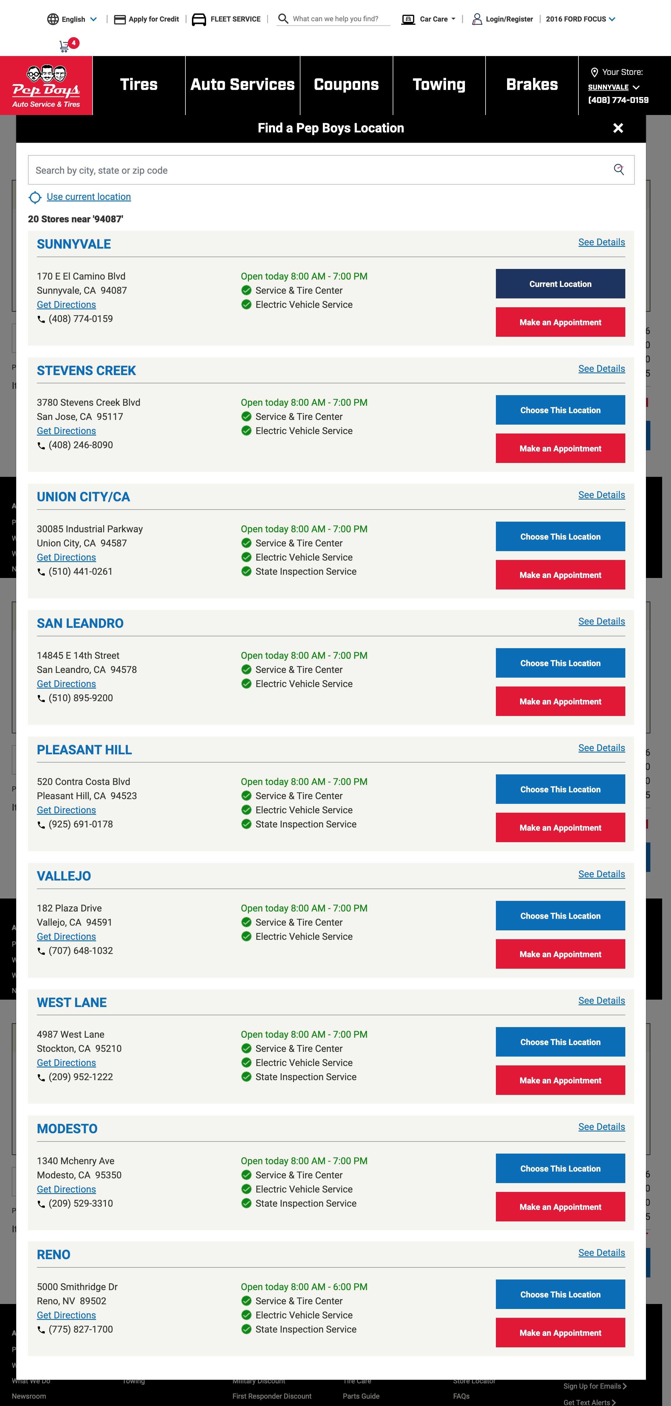 Desktop screenshot of Pep Boys