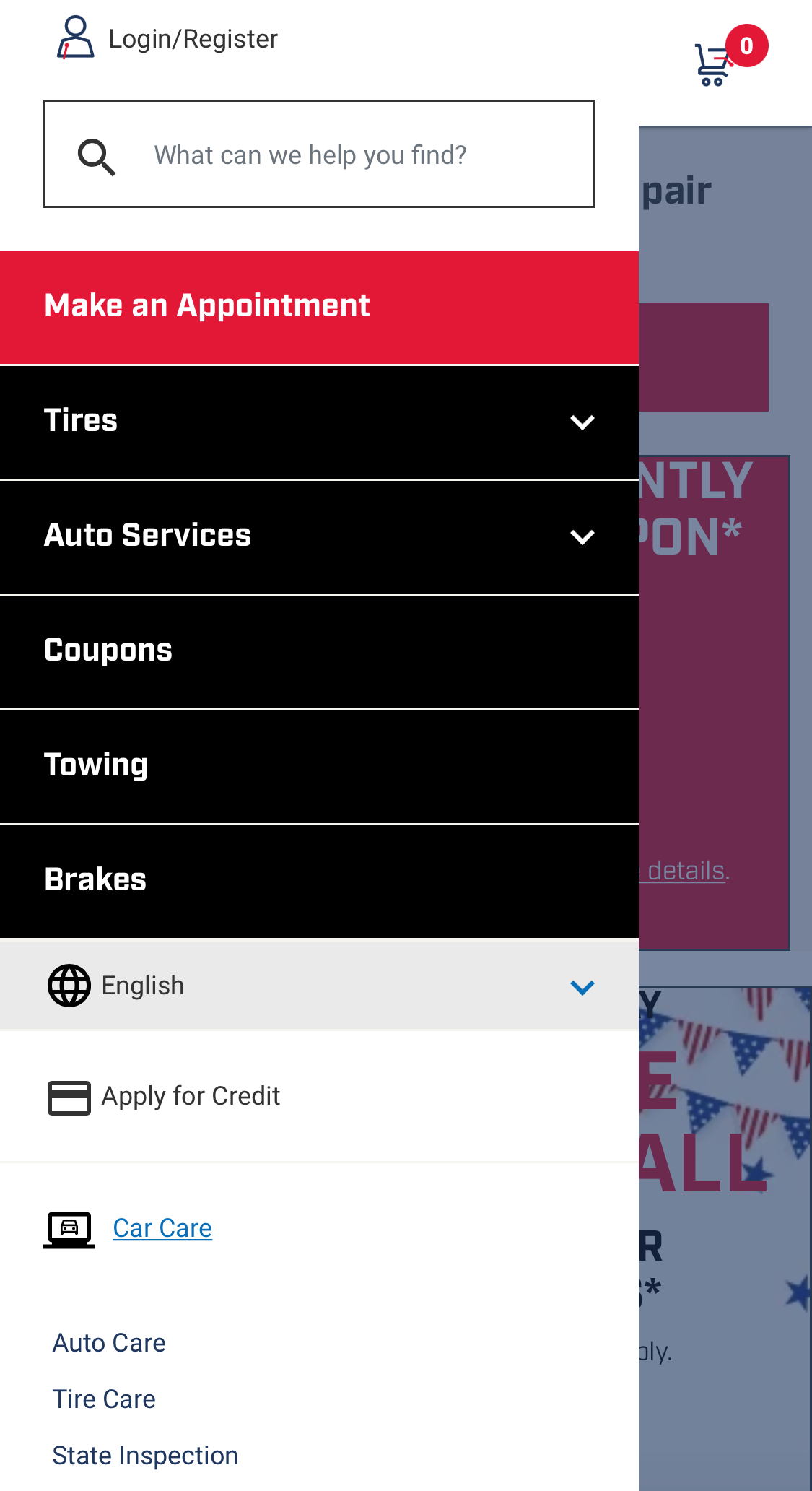 Mobile screenshot of Pep Boys