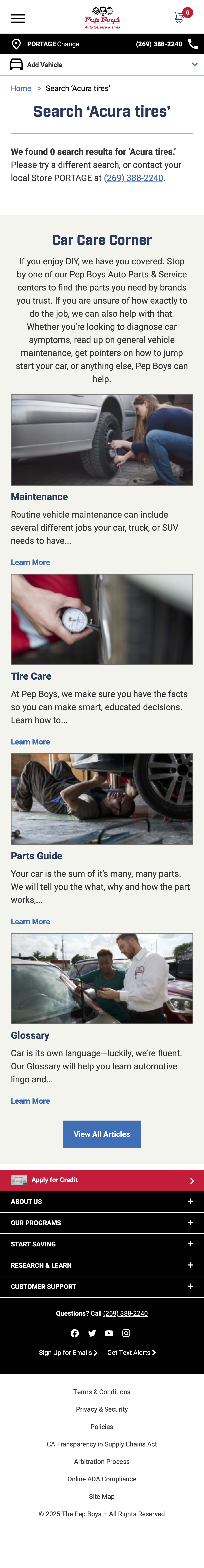 Mobile screenshot of Pep Boys
