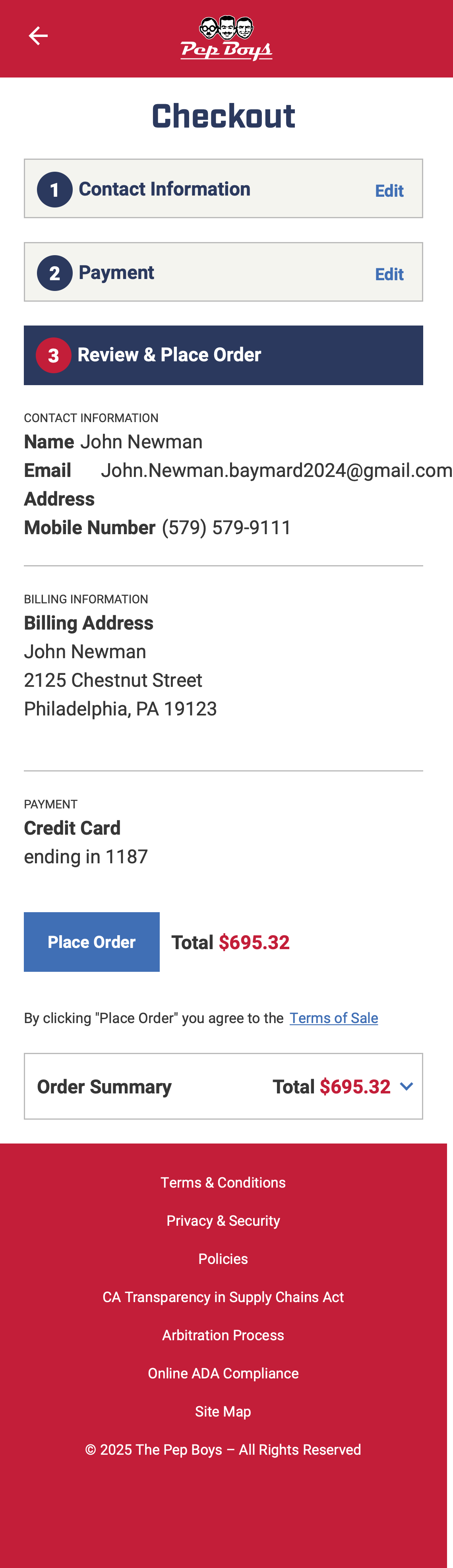 Mobile screenshot of Pep Boys