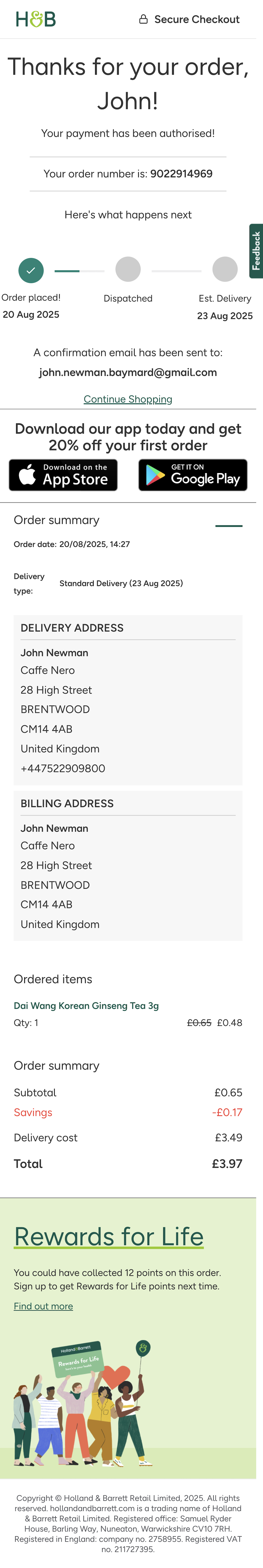 Mobile screenshot of Holland & Barrett