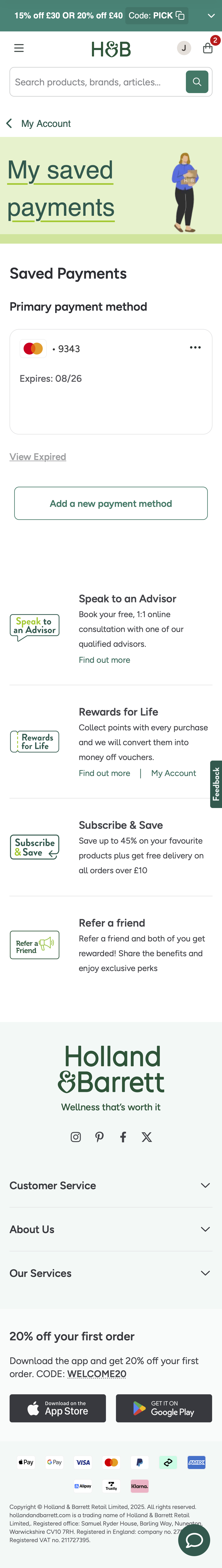 Mobile screenshot of Holland & Barrett