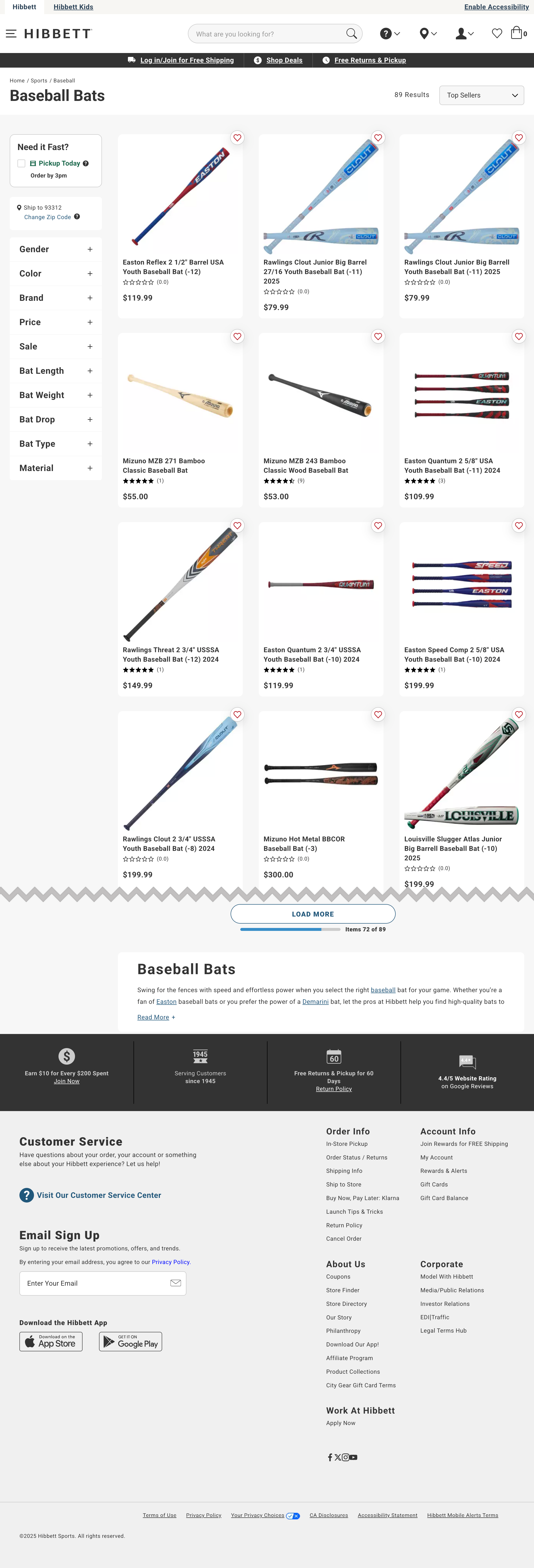 Desktop screenshot of Hibbett