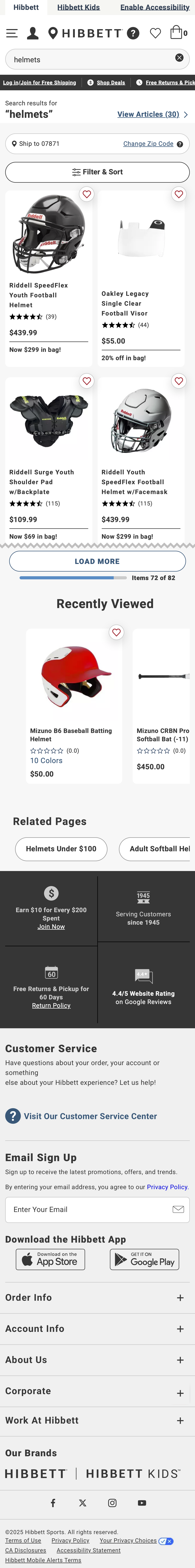 Mobile screenshot of Hibbett