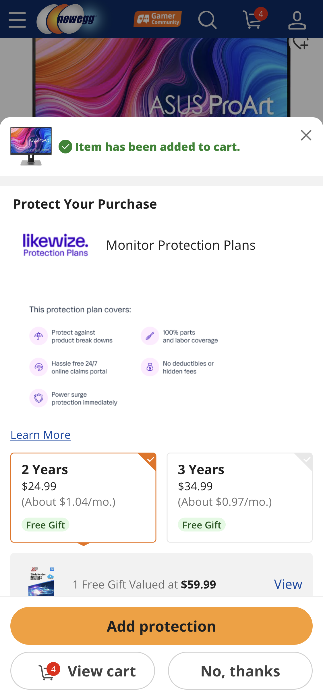 Mobile screenshot of Newegg
