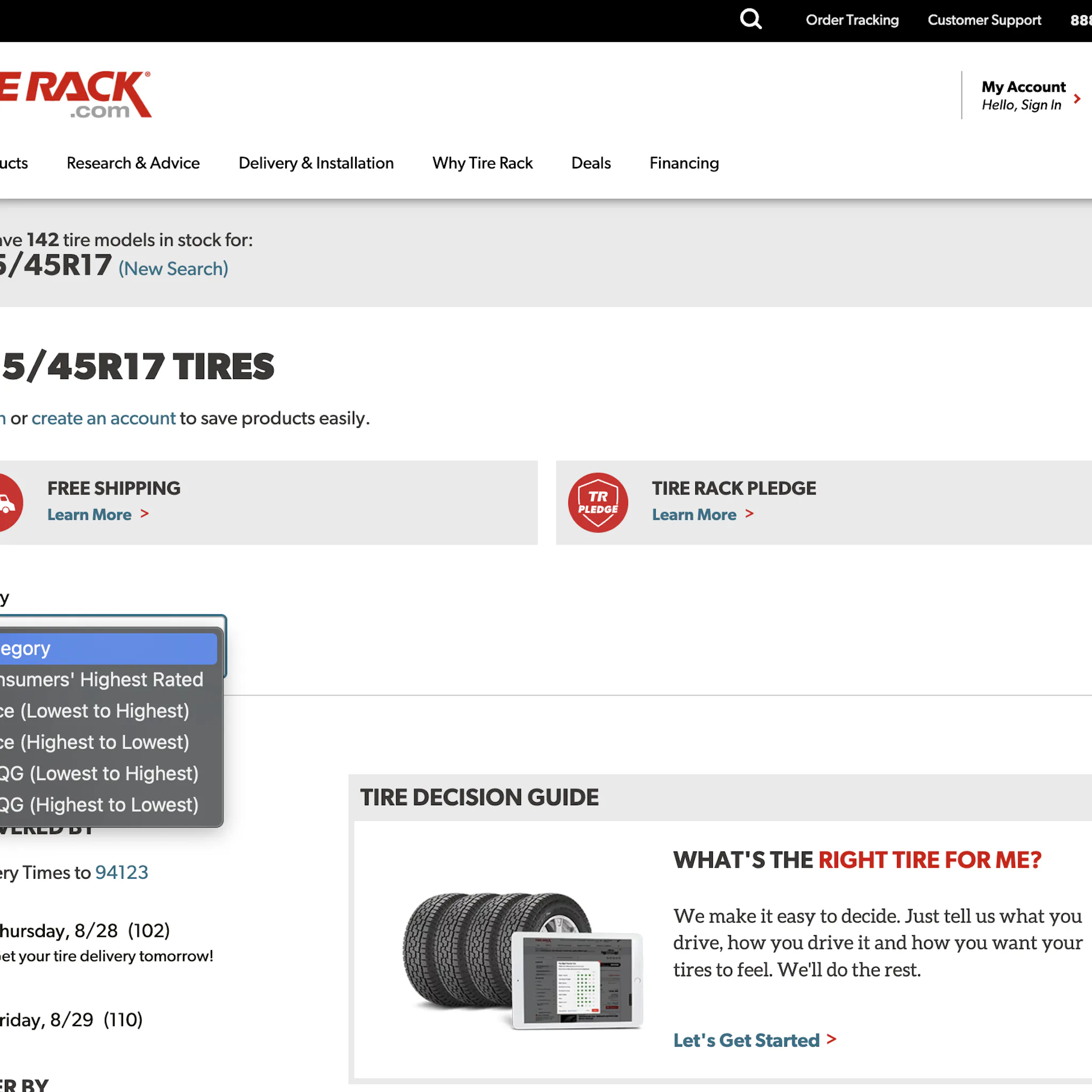Tire Rack UX Case Study – Baymard Institute