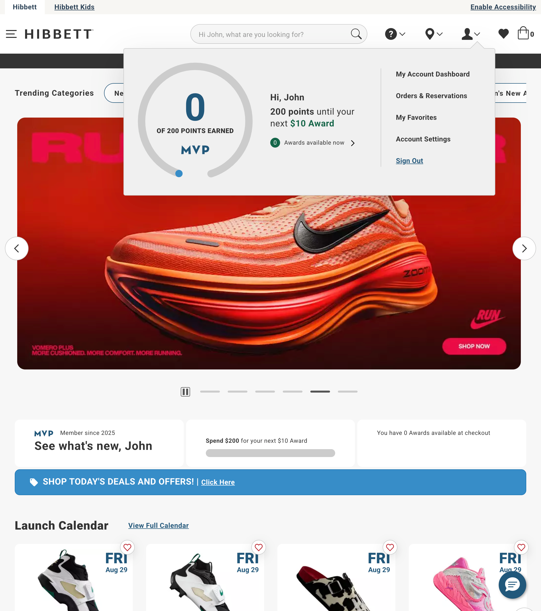 Desktop screenshot of Hibbett