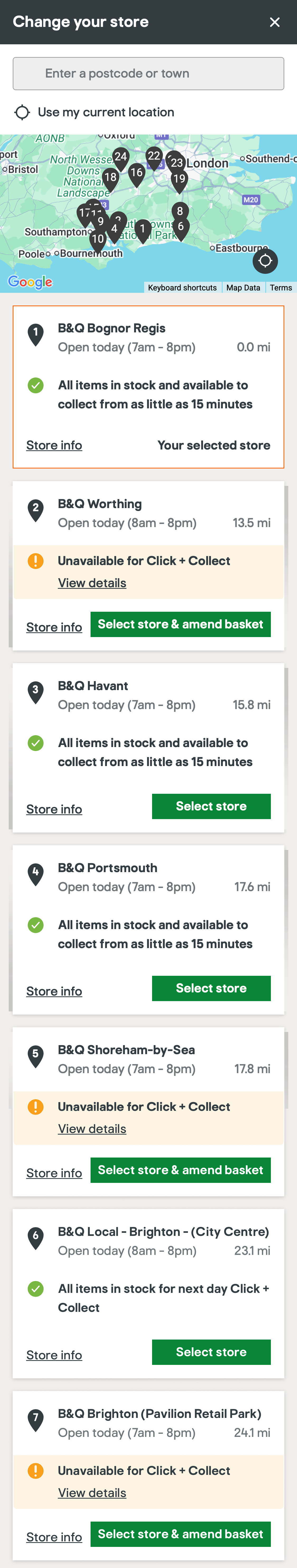 Mobile screenshot of B&Q