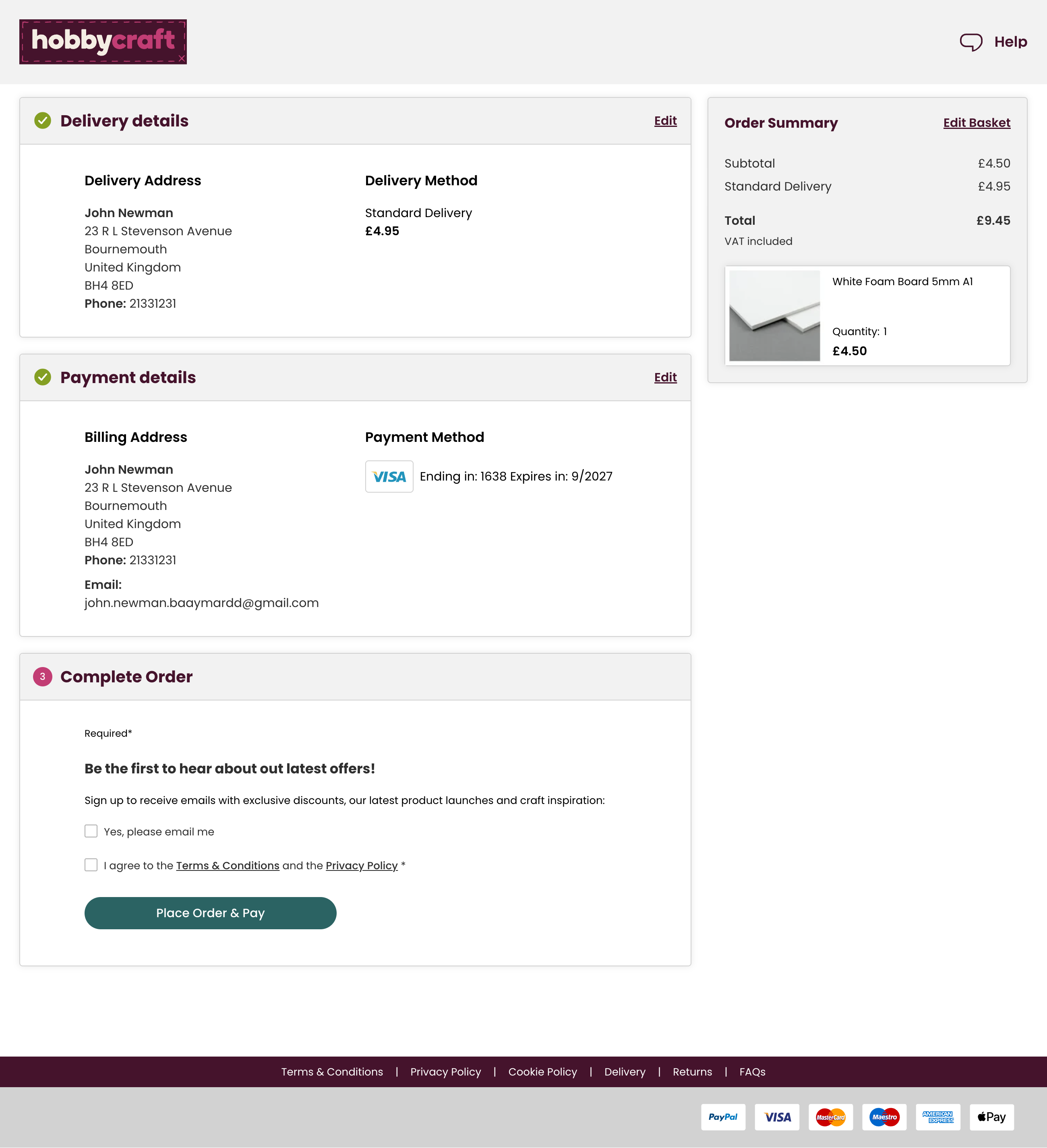 Desktop screenshot of Hobbycraft