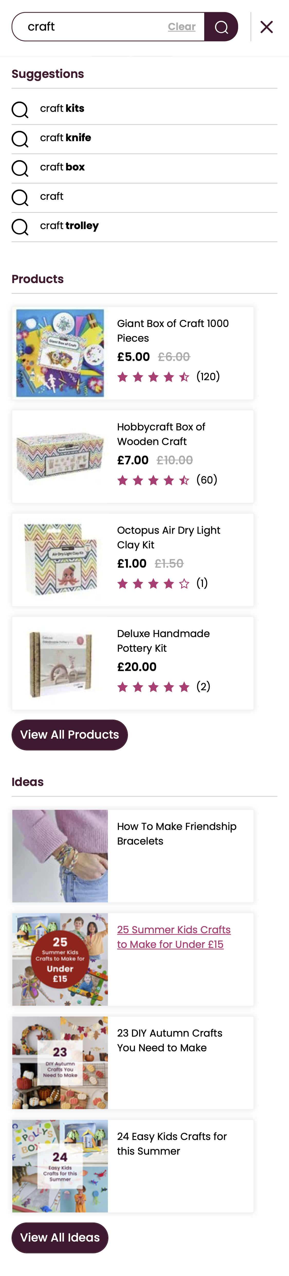 Mobile screenshot of Hobbycraft