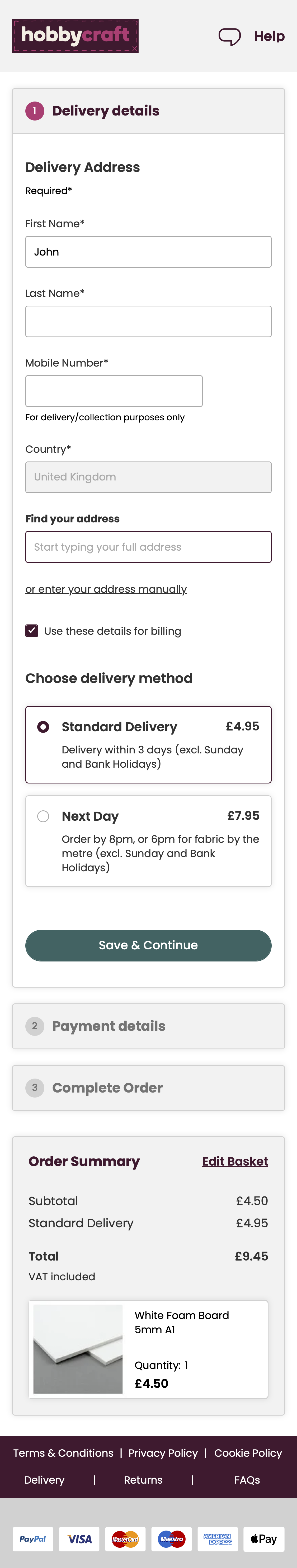 Mobile screenshot of Hobbycraft
