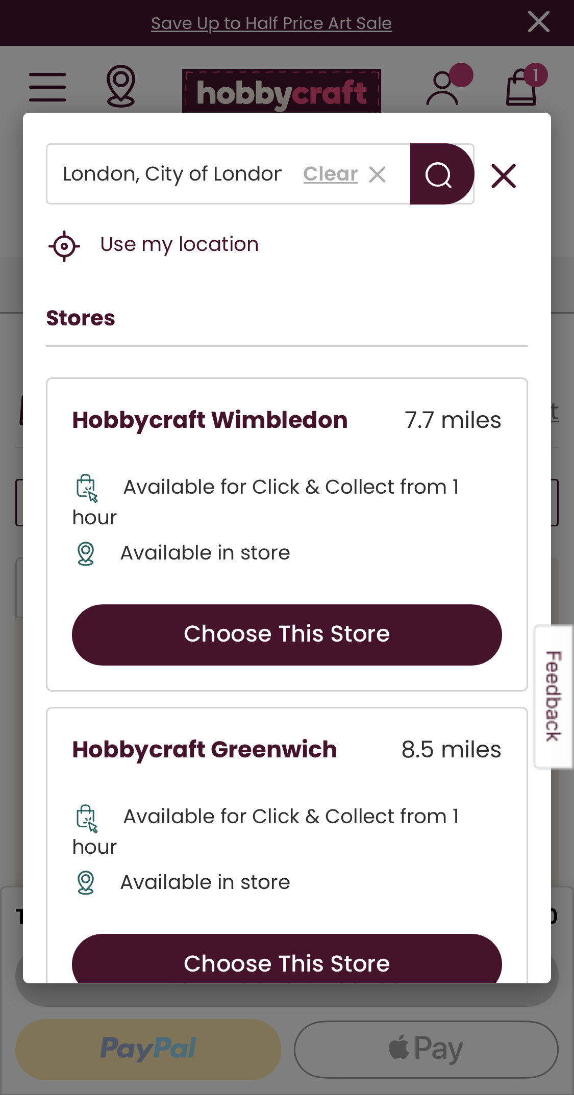 Mobile screenshot of Hobbycraft