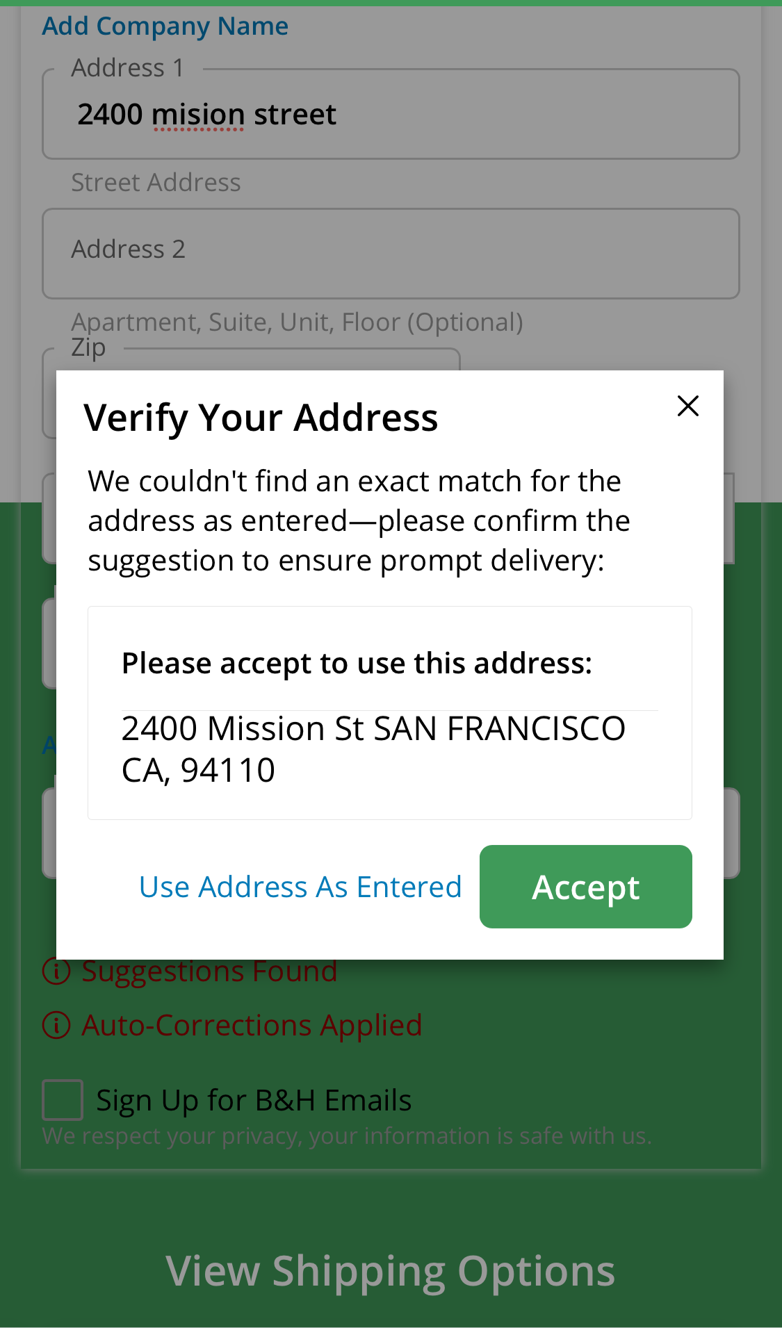 Mobile screenshot of B&H Photo