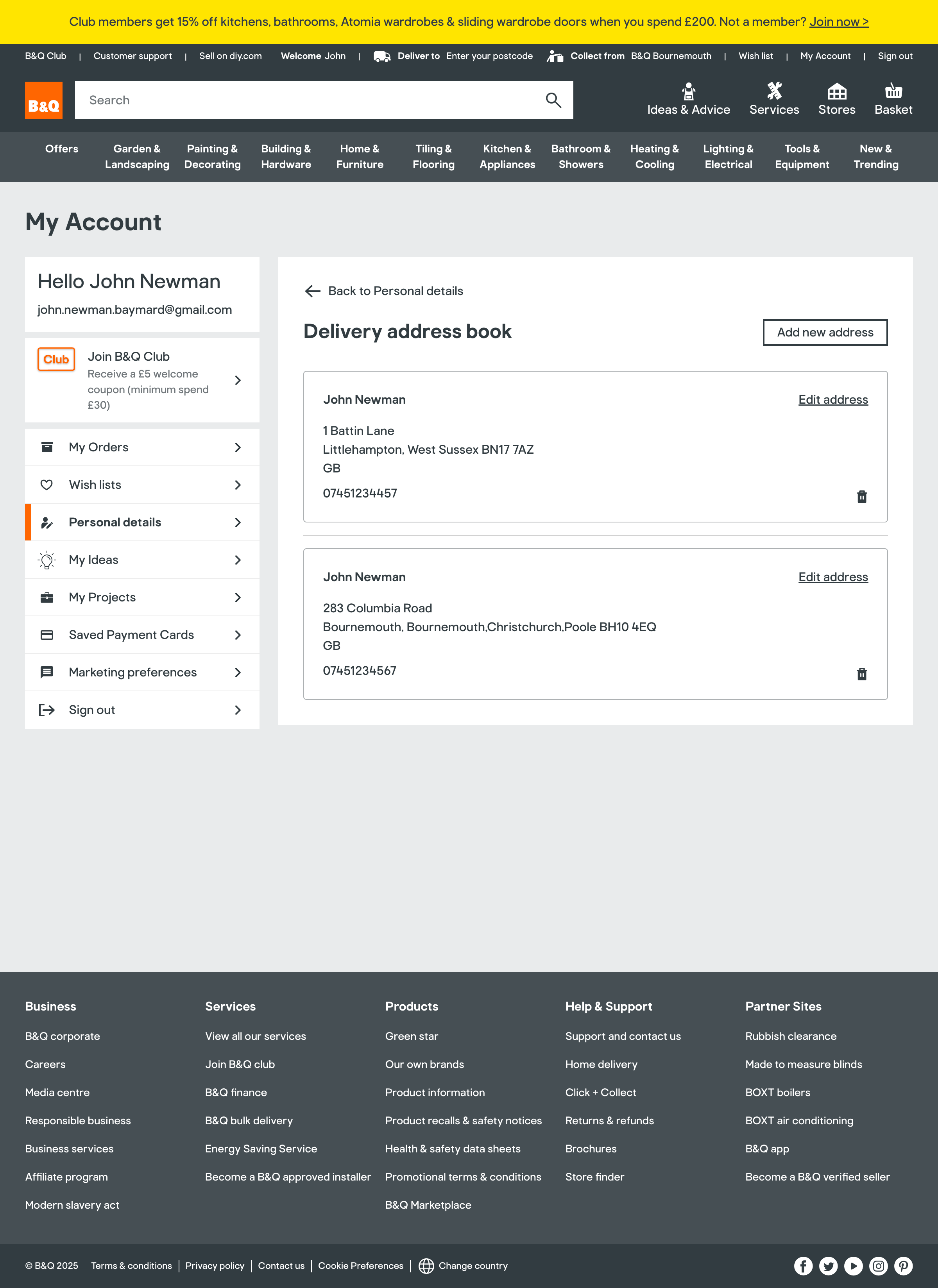 Desktop screenshot of B&Q