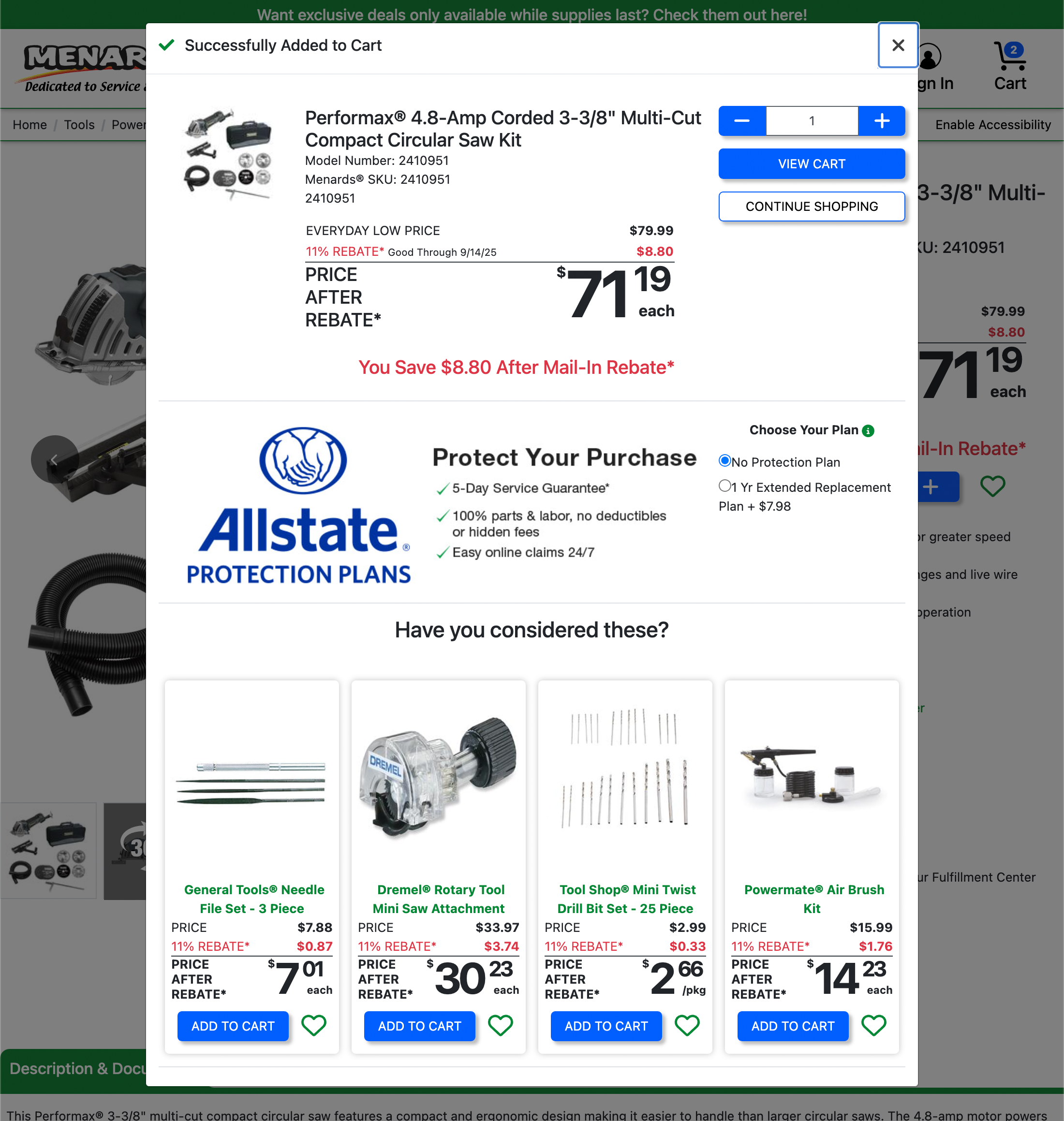 Desktop screenshot of Menards