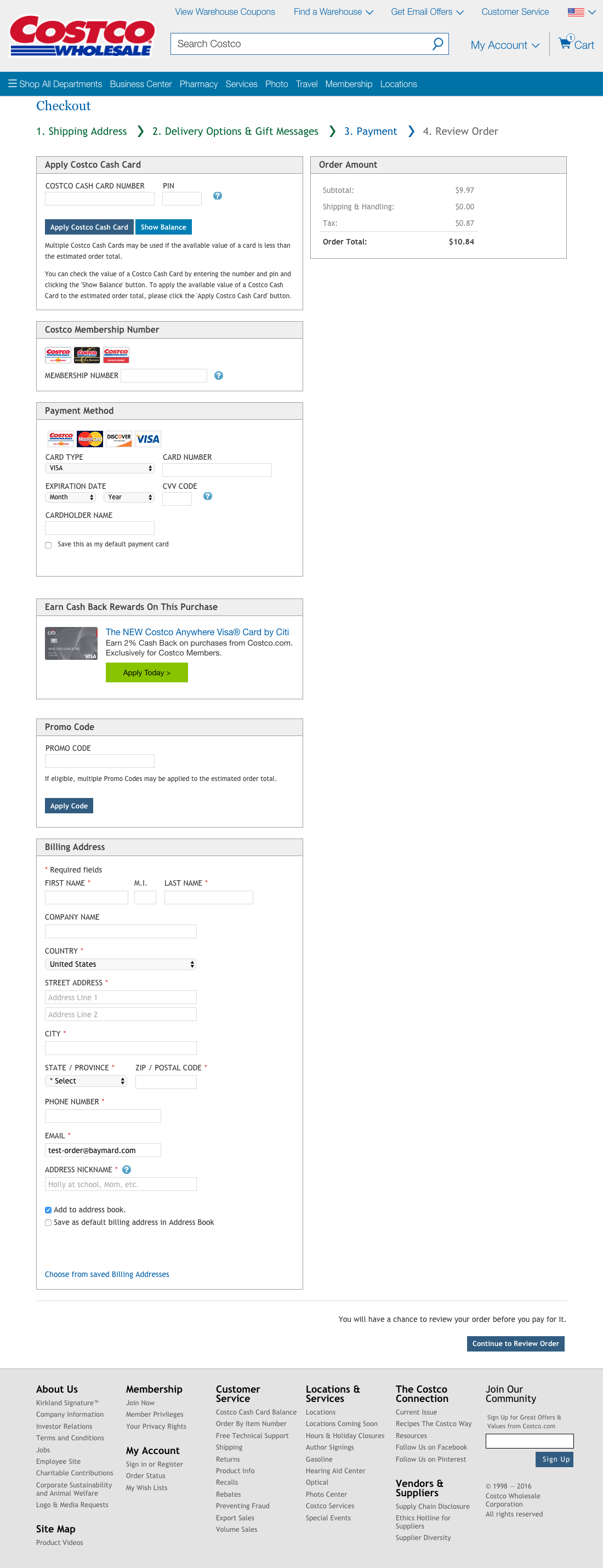Costco’s Payment 806 of 1075 Payment Examples Baymard Institute