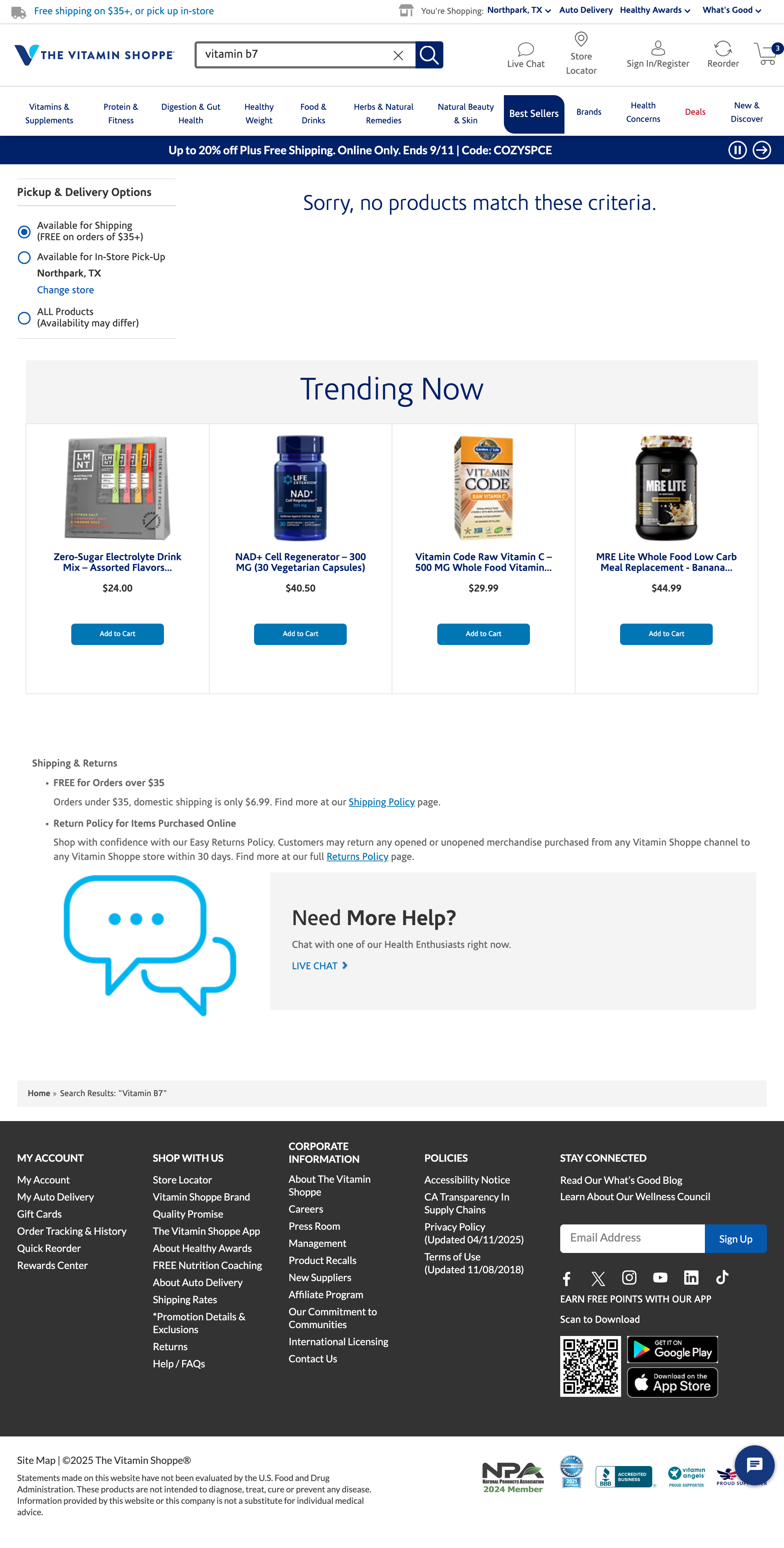 Desktop screenshot of The Vitamin Shoppe
