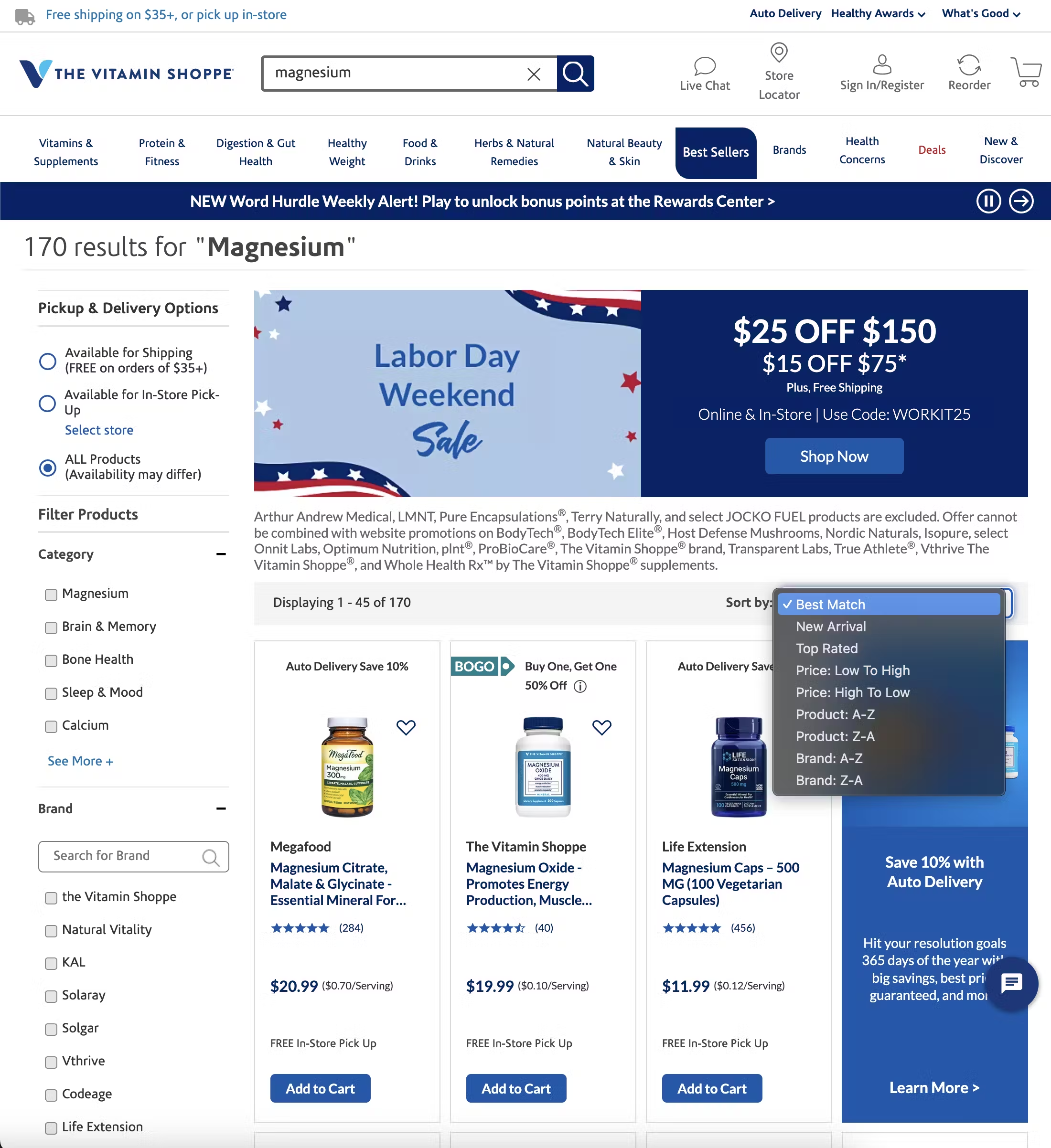 Desktop screenshot of The Vitamin Shoppe
