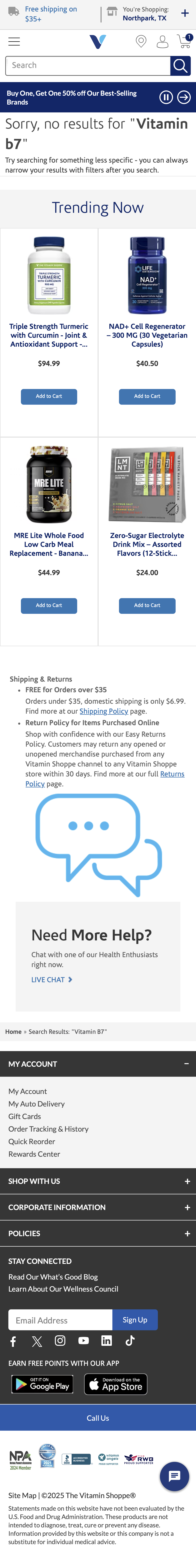 Mobile screenshot of The Vitamin Shoppe