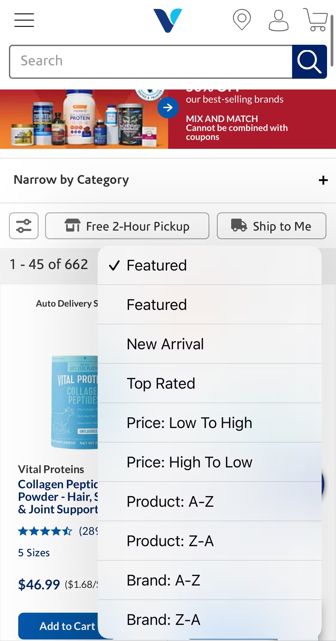 Mobile screenshot of The Vitamin Shoppe
