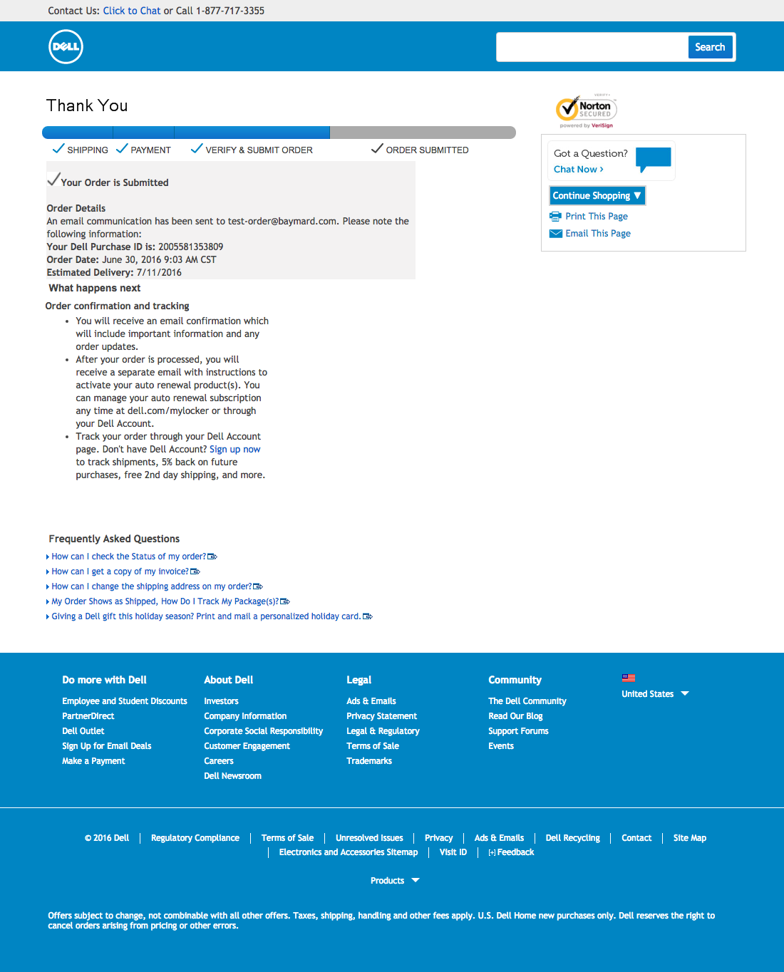 Dell’s Receipt / Order Confirmation 440 of 504 Receipt / Order