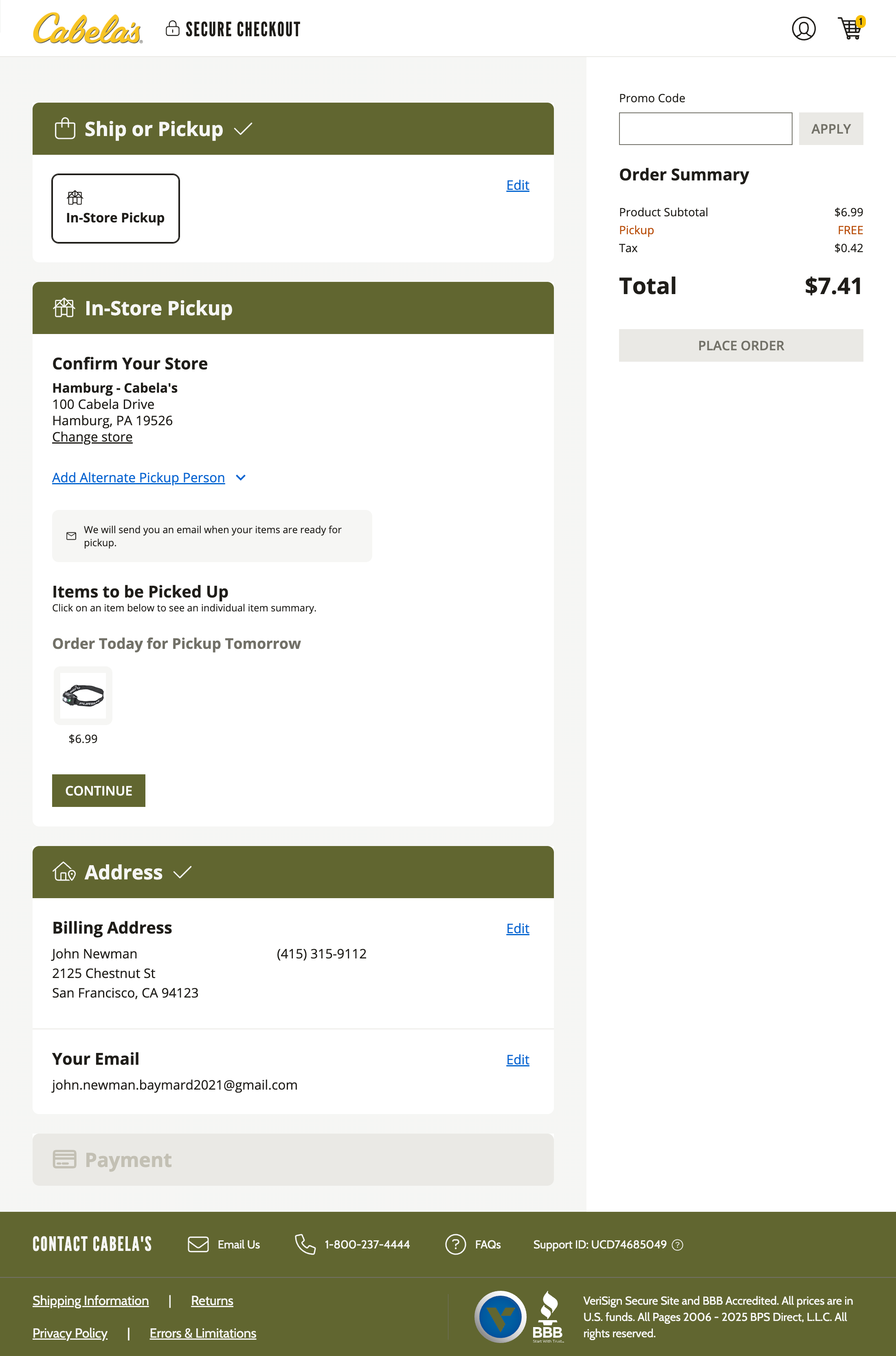 Desktop screenshot of Cabela’s