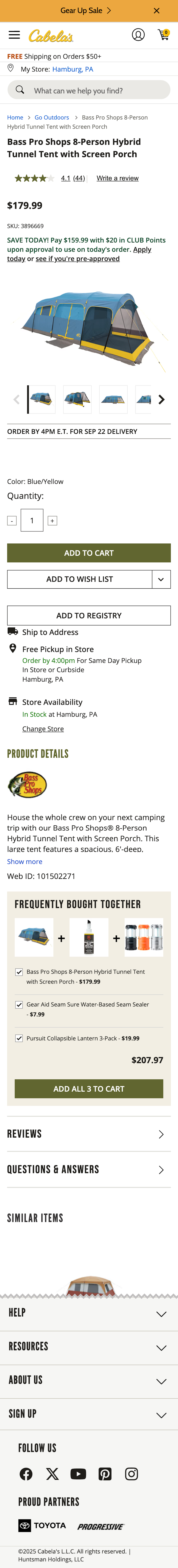 Mobile screenshot of Cabela’s
