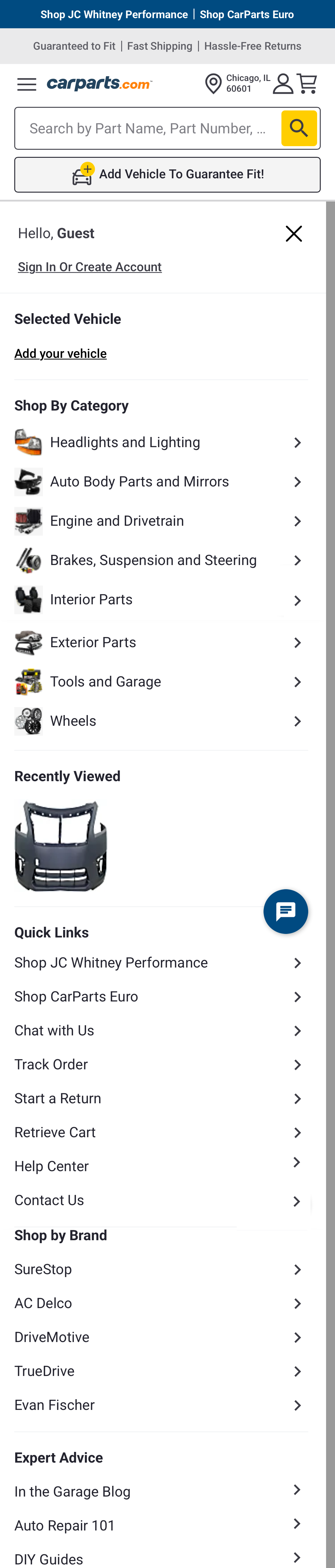 Mobile screenshot of CarParts.com