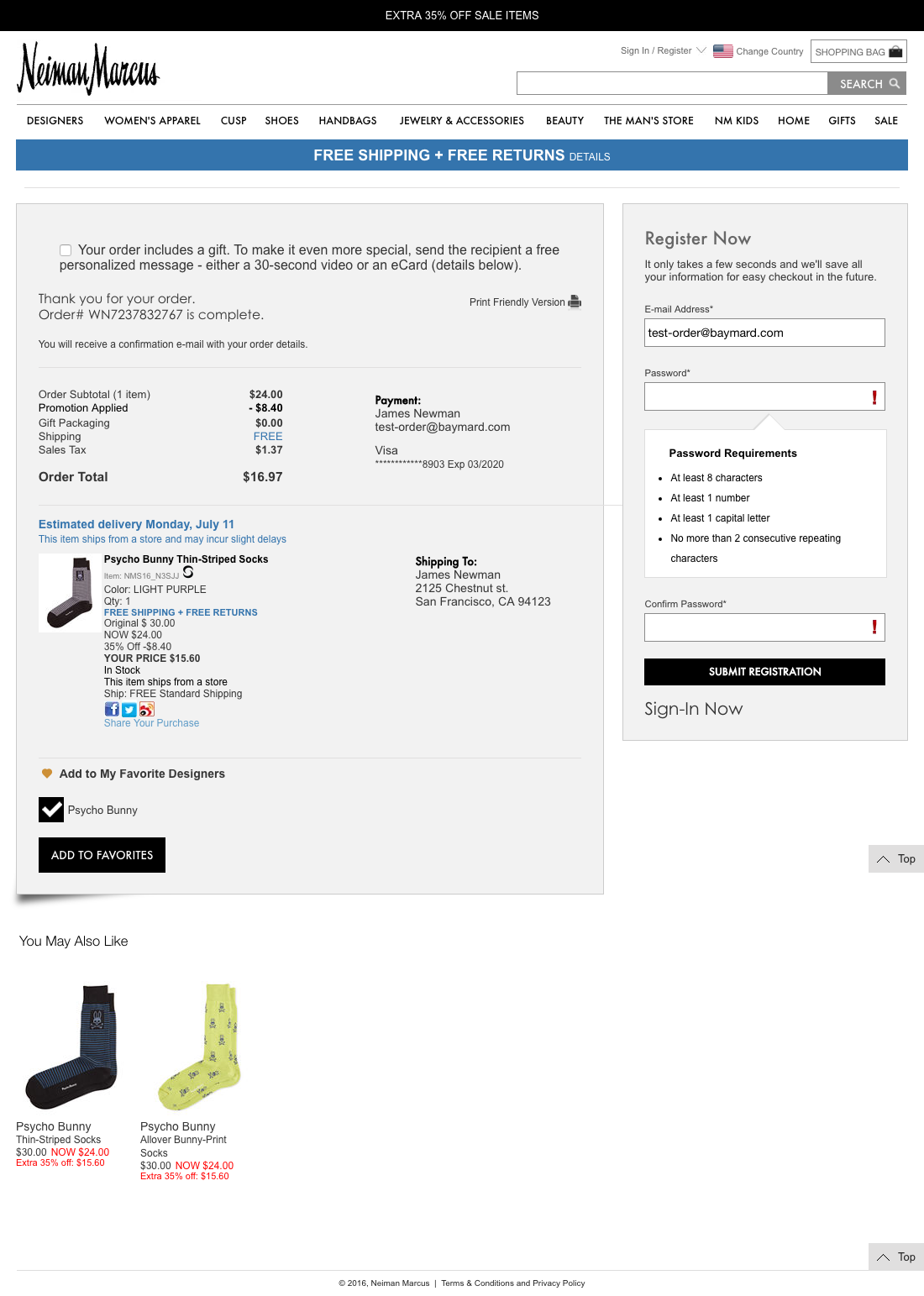 Neiman Marcus’ Receipt / Order Confirmation 578 of 656 Receipt