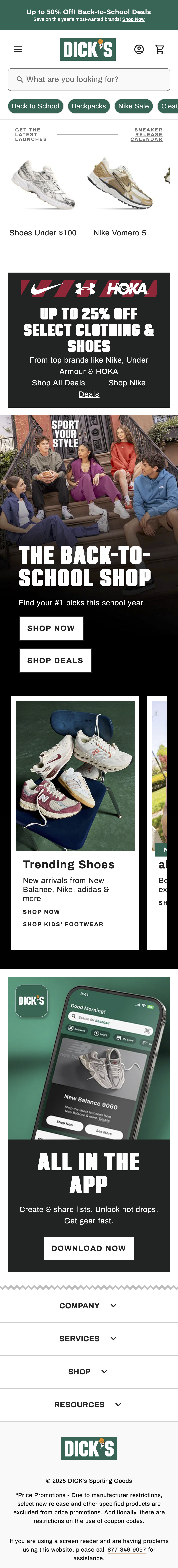 Mobile screenshot of Dick’s Sporting Goods