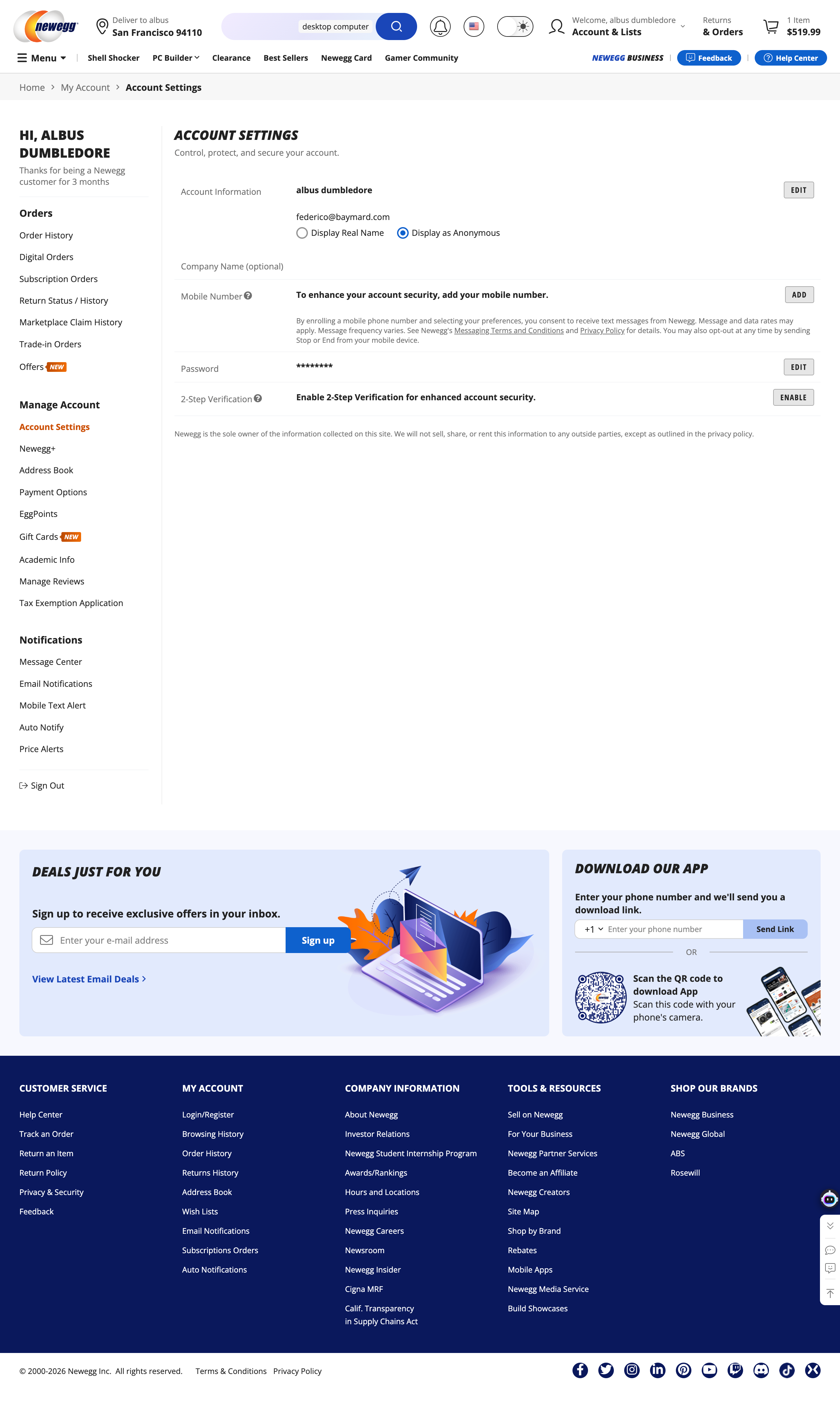 Desktop screenshot of Newegg