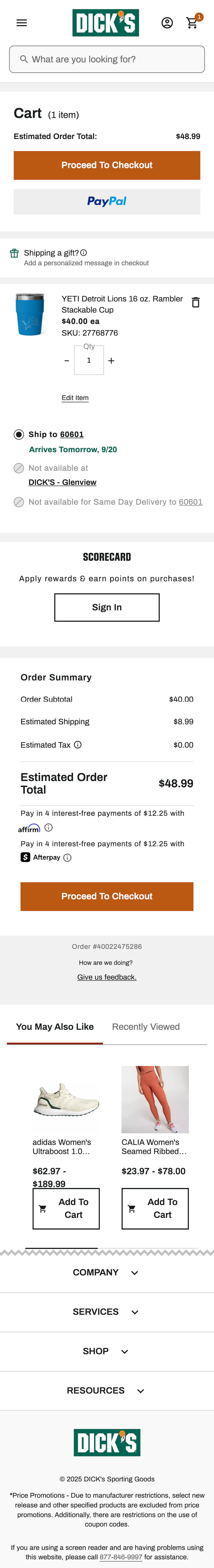 Mobile screenshot of Dick’s Sporting Goods