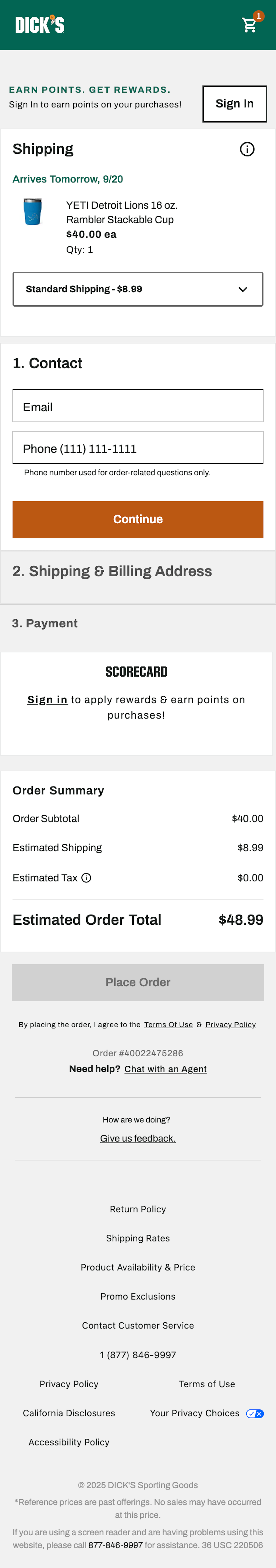 Mobile screenshot of Dick’s Sporting Goods