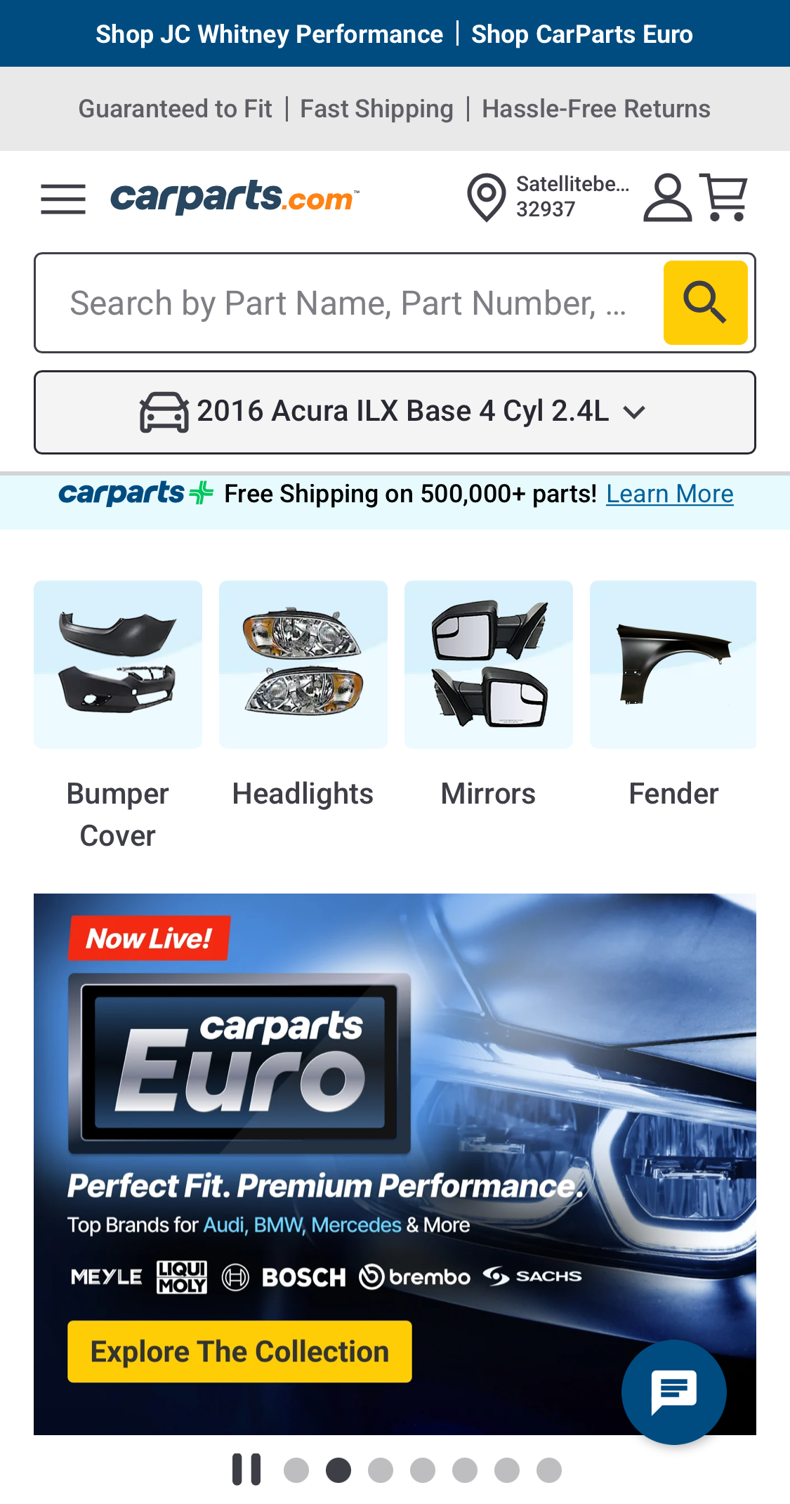 Mobile screenshot of CarParts.com