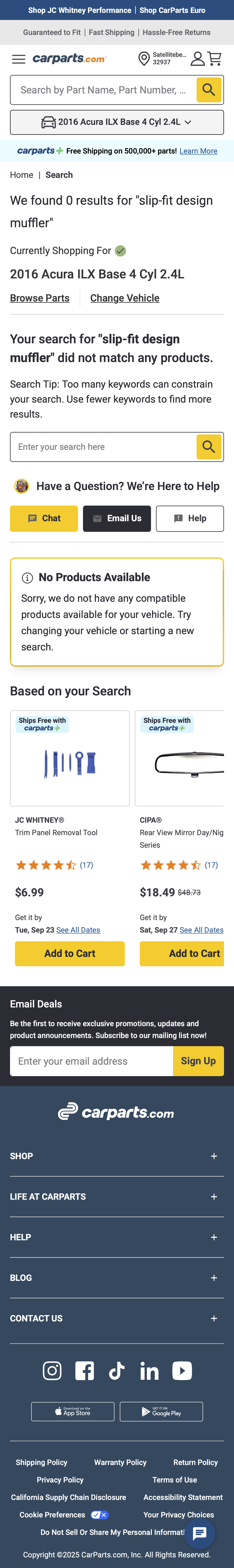 Mobile screenshot of CarParts.com