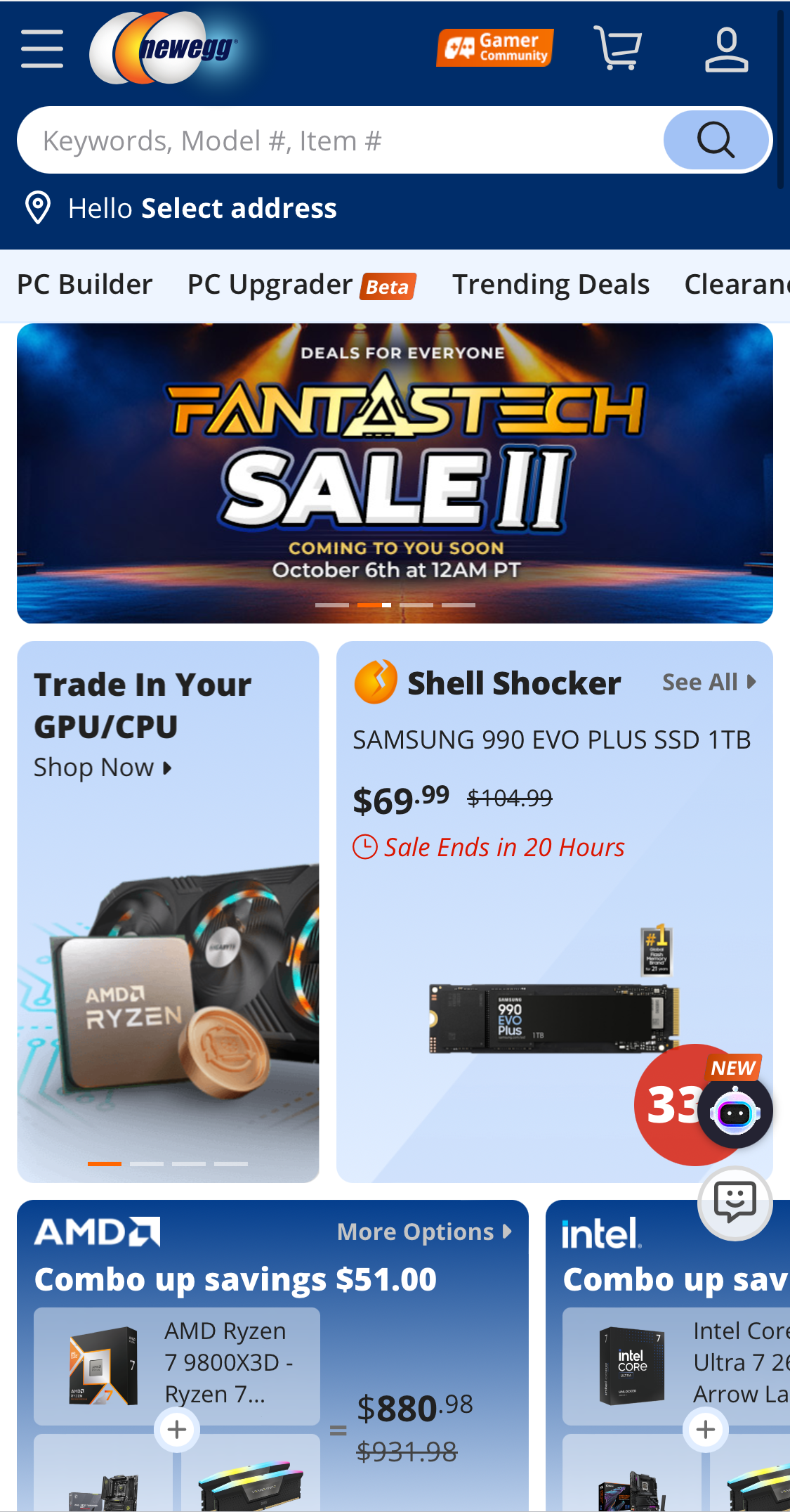 Mobile screenshot of Newegg