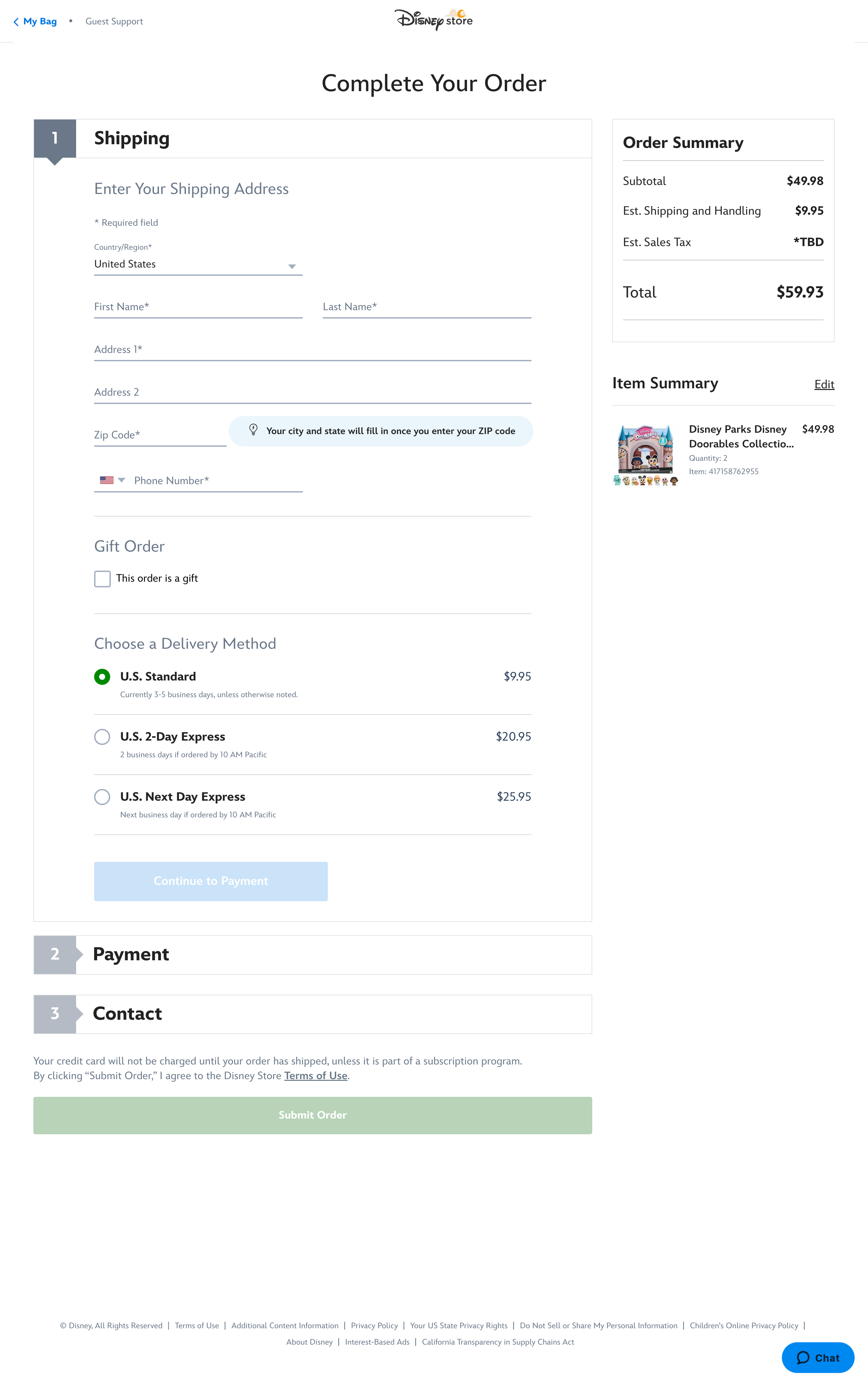 Desktop screenshot of Disney Store