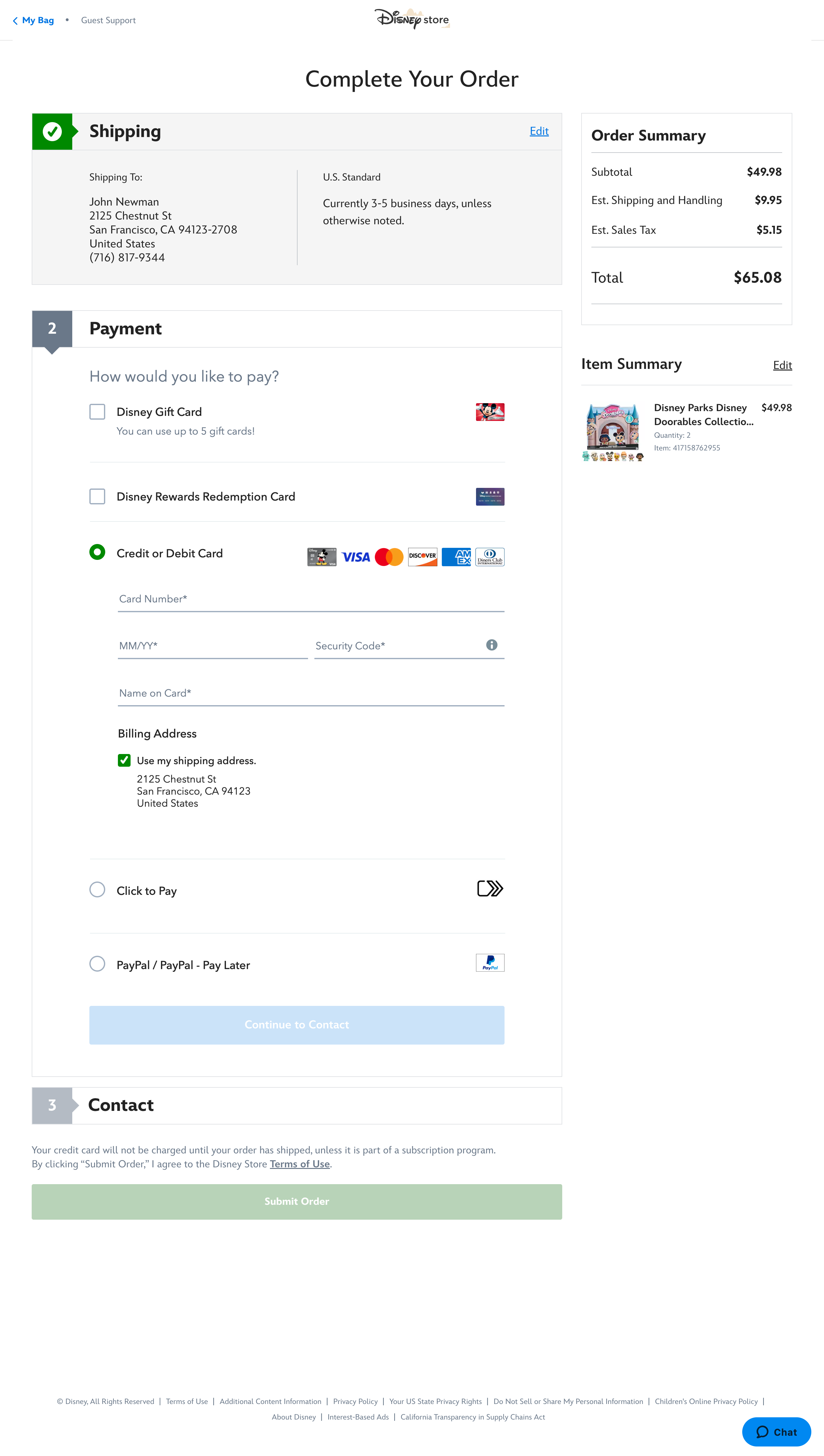 Desktop screenshot of Disney Store