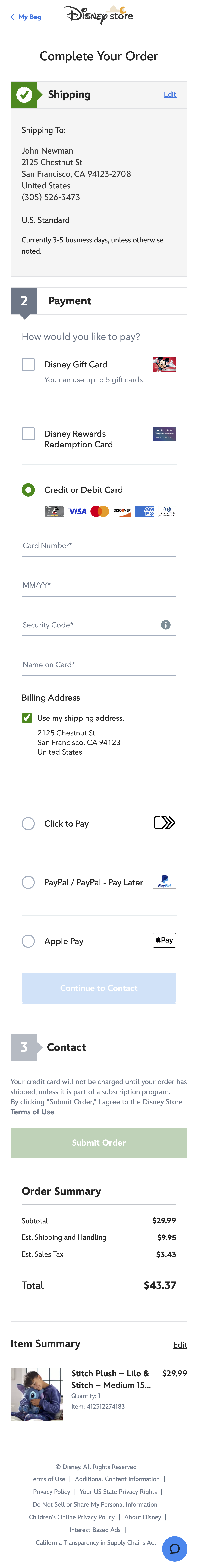 Mobile screenshot of Disney Store