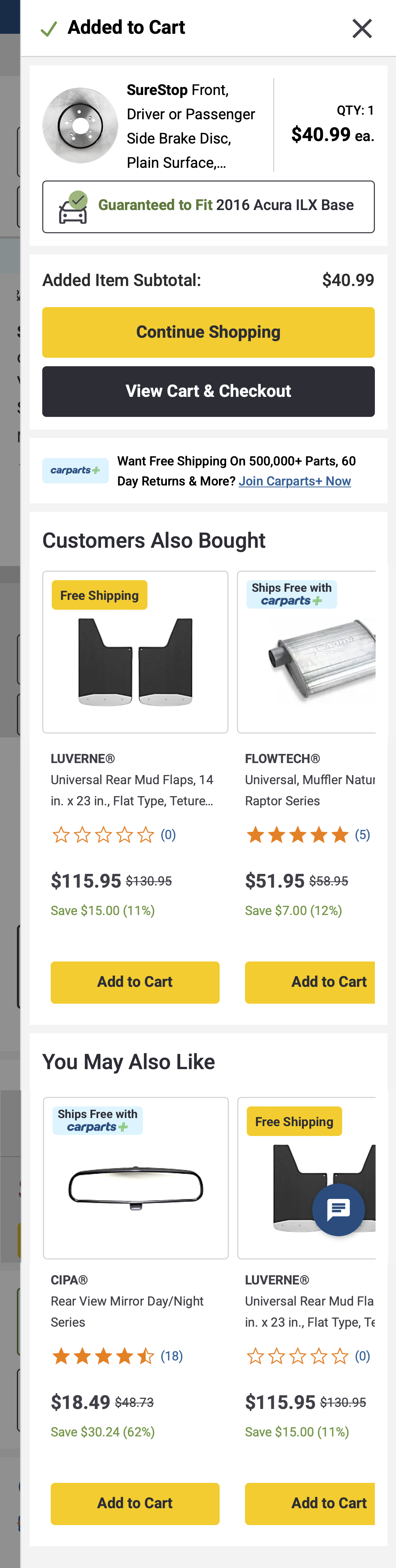 Mobile screenshot of CarParts.com