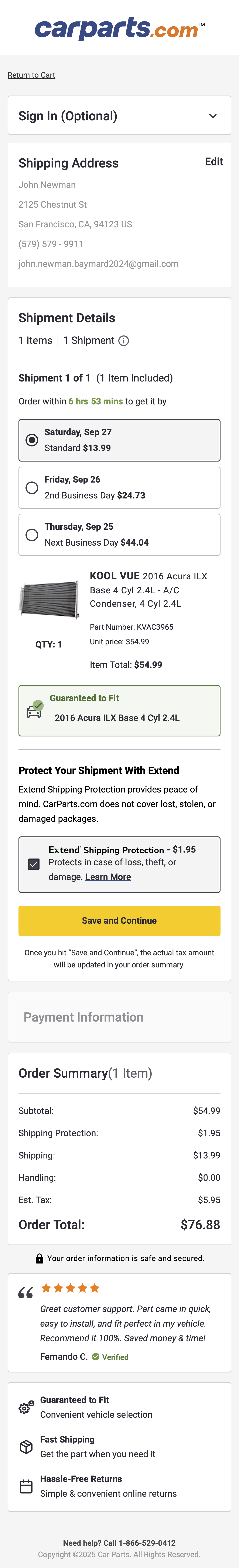 Mobile screenshot of CarParts.com