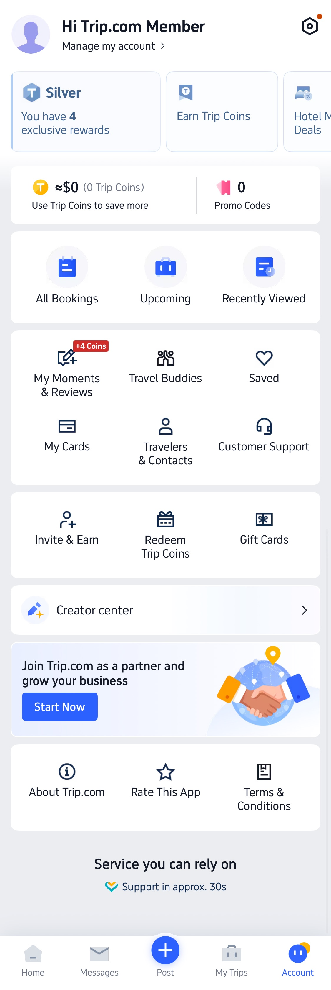 Mobile screenshot of Trip.com