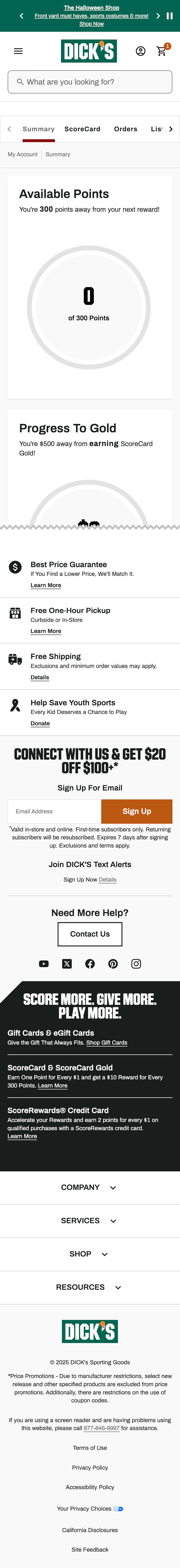 Mobile screenshot of Dick’s Sporting Goods
