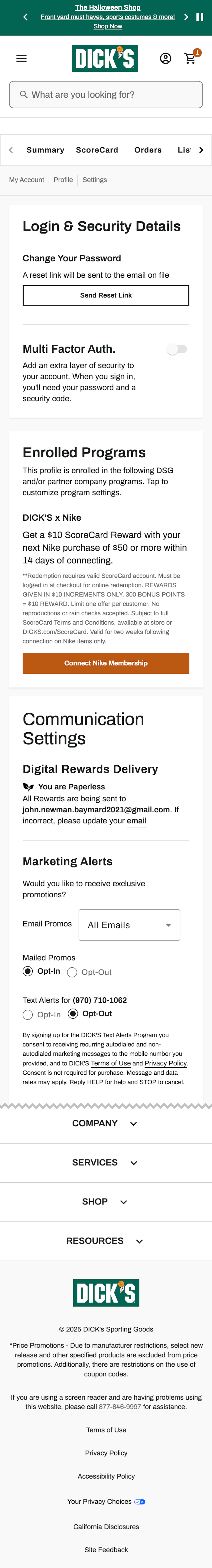 Mobile screenshot of Dick’s Sporting Goods