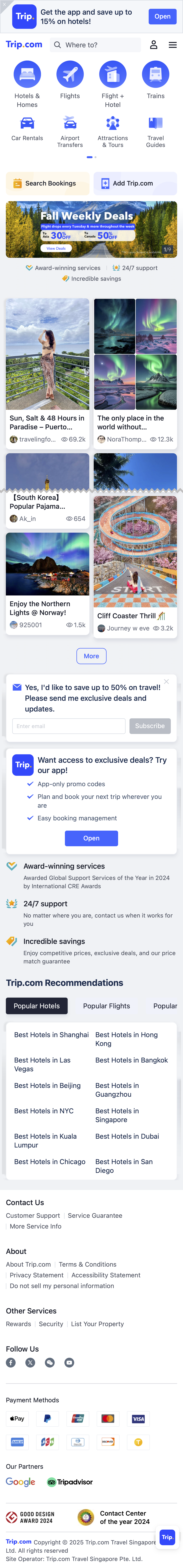 Mobile screenshot of Trip.com