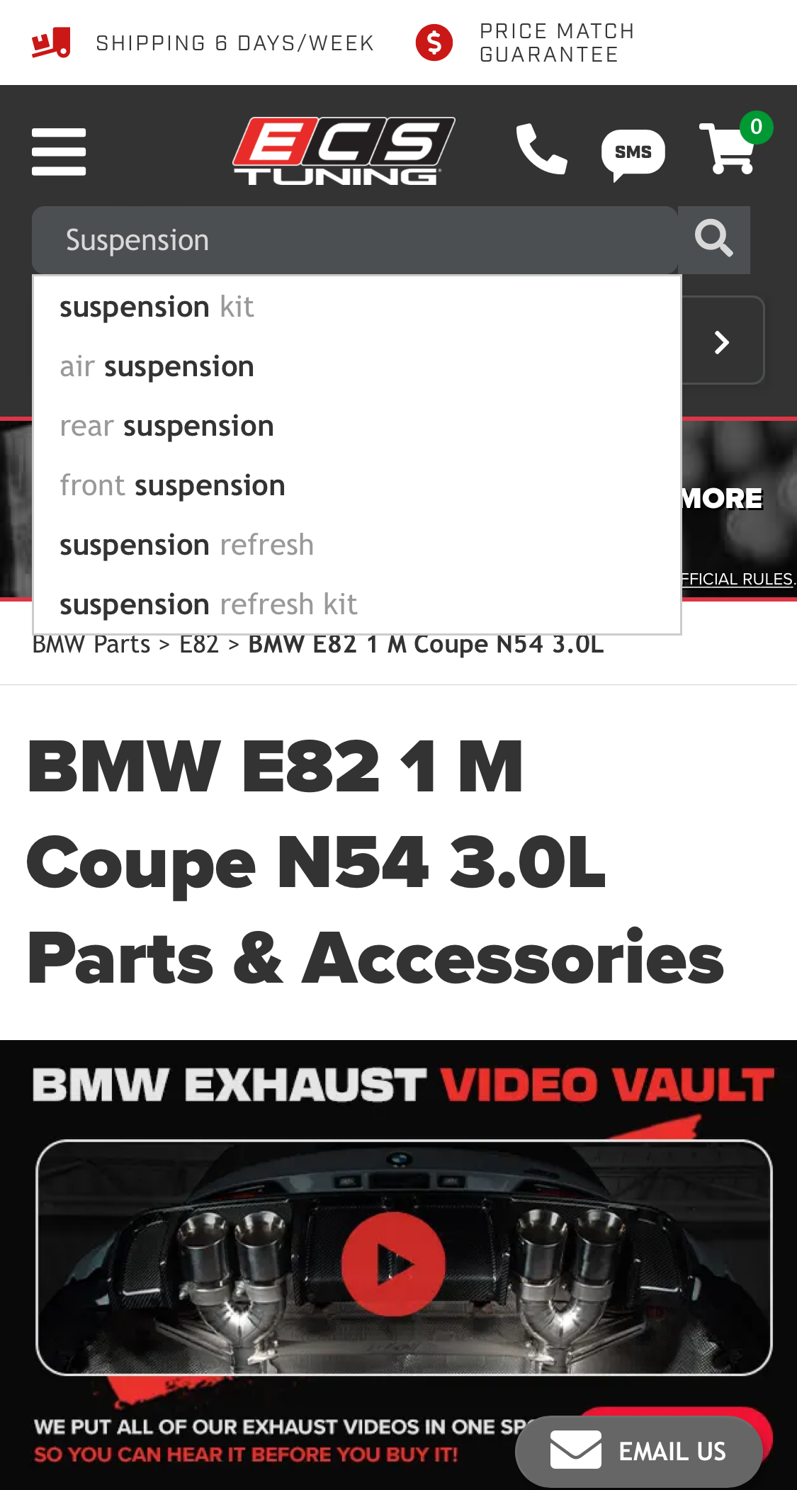 Mobile screenshot of ECS Tuning